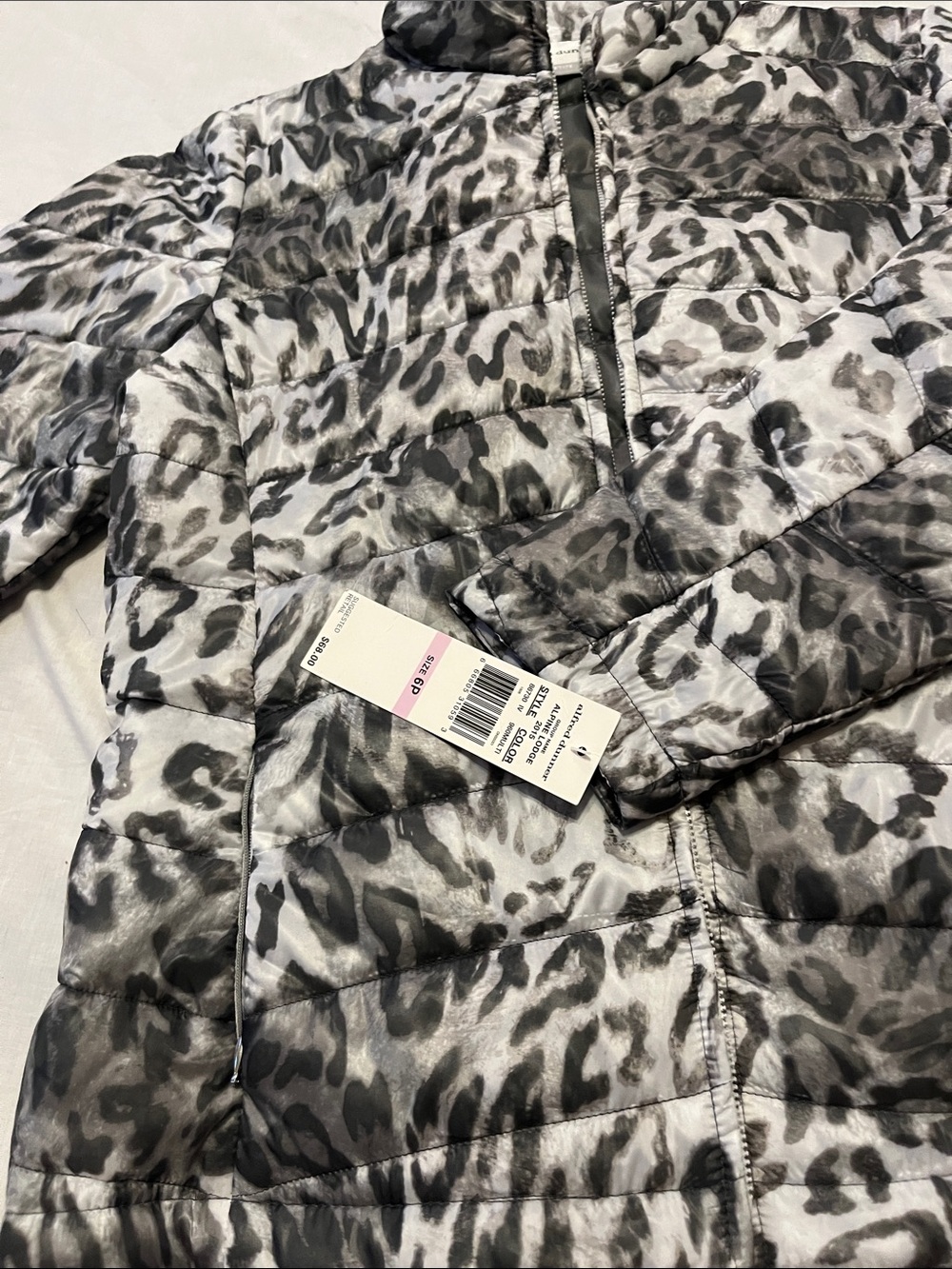Alfred Dunner Petite Black & Gray Quilted Puffer Jacket size 6P New with Tag